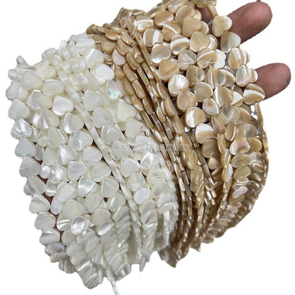 6/8/10 m natural shell beads heart-shaped loose beads