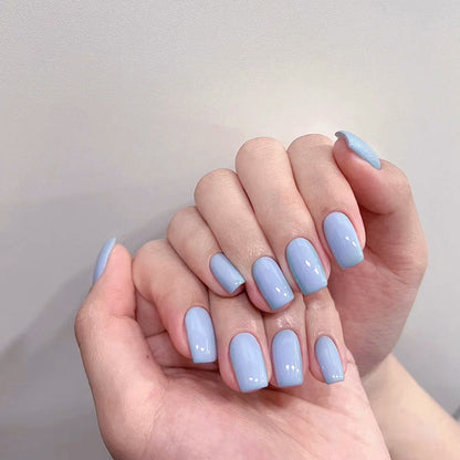 Sky Blue Square Nails