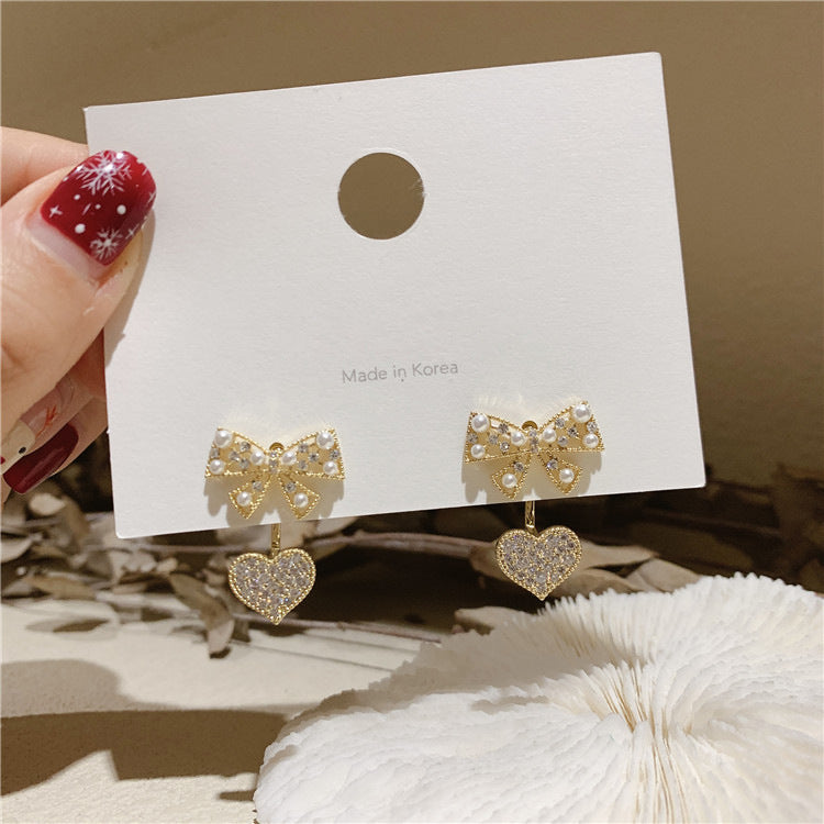 Zircon Maple Leaf Stud Earrings Female fashion