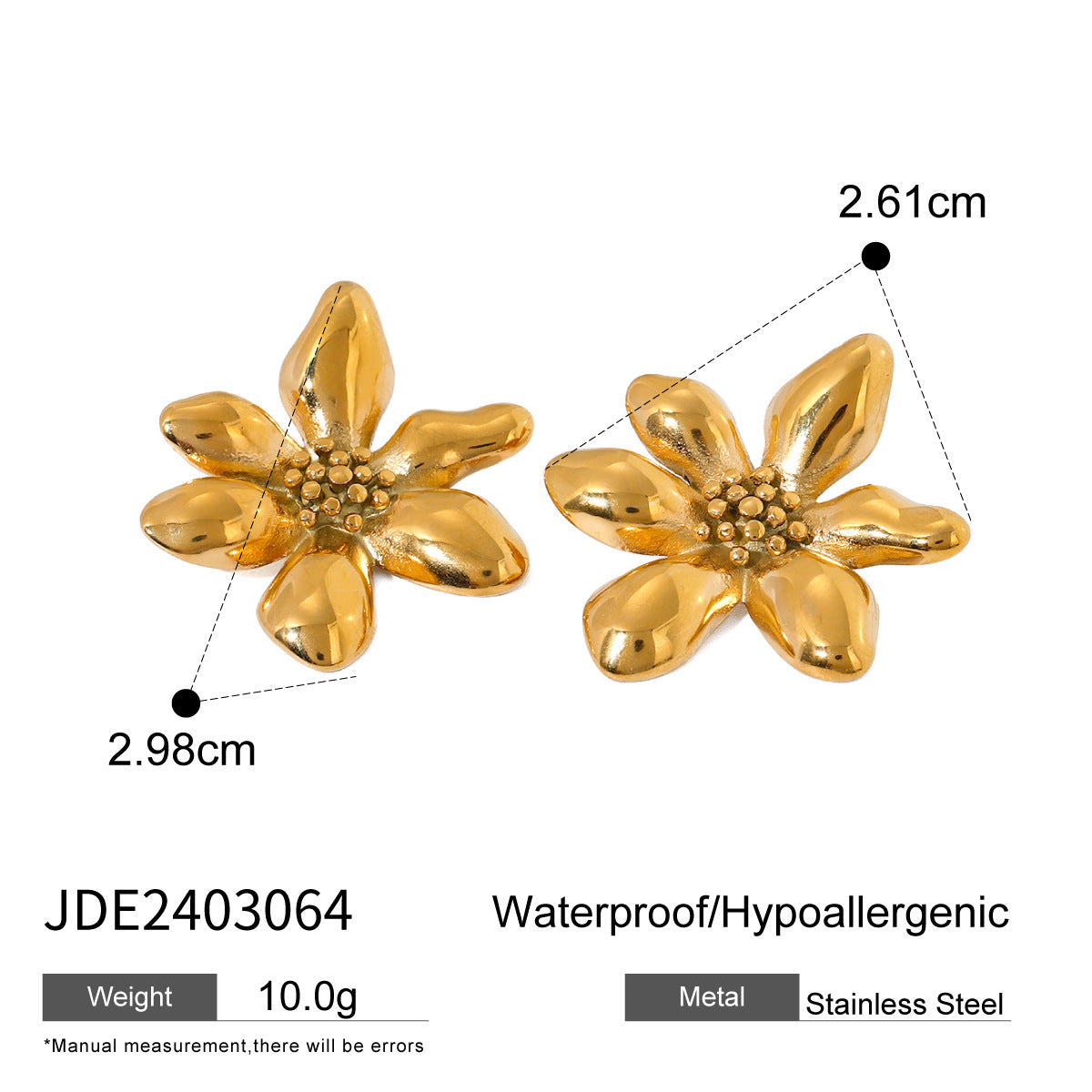 Women's titanium steel flower earrings