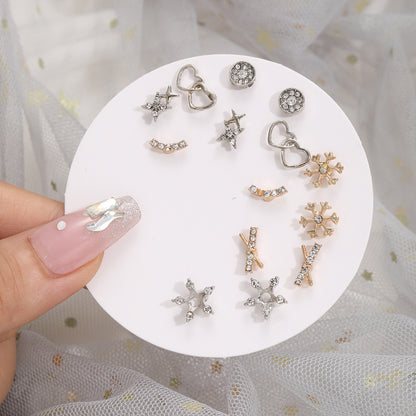 Snowflake Temperament Earring Set