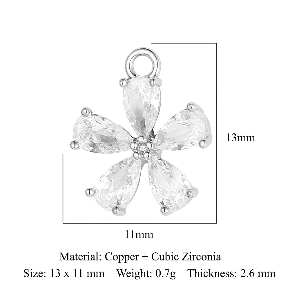 Cross butterfly copper zircon pendant.