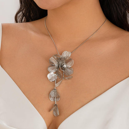 Flower Versatile Lock Necklace, Earrings