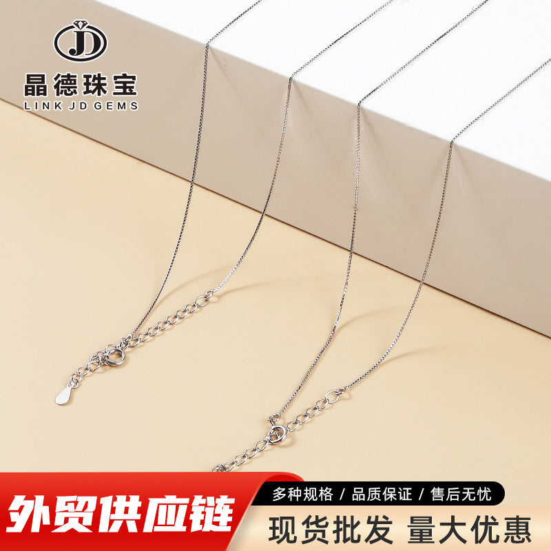 S925 Sterling Silver Necklace Box Chain