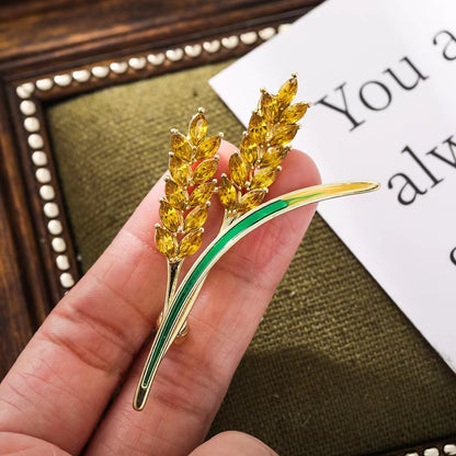 Golden Wheat Brooch