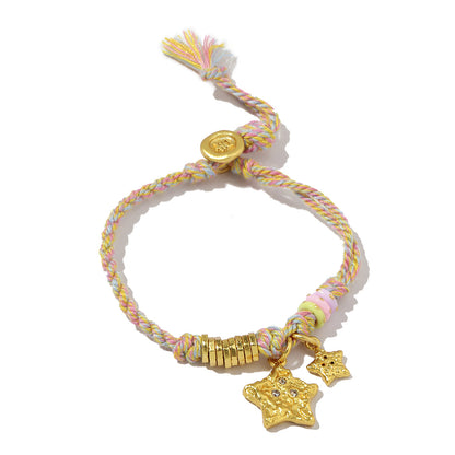 24K real gold plated beaded bracelet