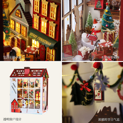 DIY Xmas Light-up Mini House Model Toy