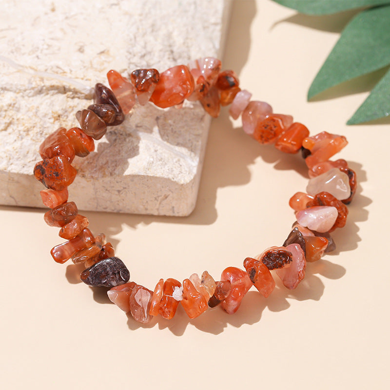 Natural Nanhong agate gravel bracelet