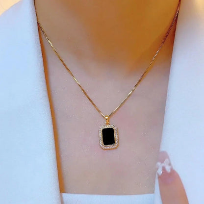 Black rectangular necklace