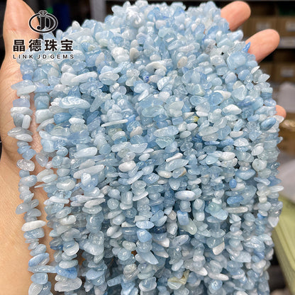 Natural aquamarine gravel loose beads