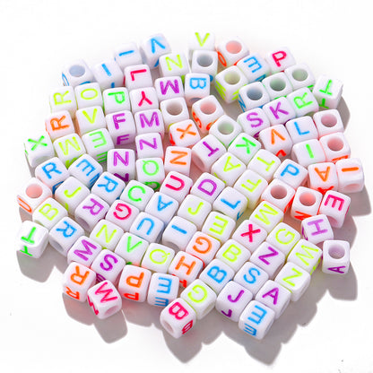 Letter square colored rice beads jewelry box