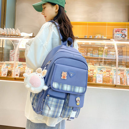 4-piece backpack for girls junior high school students