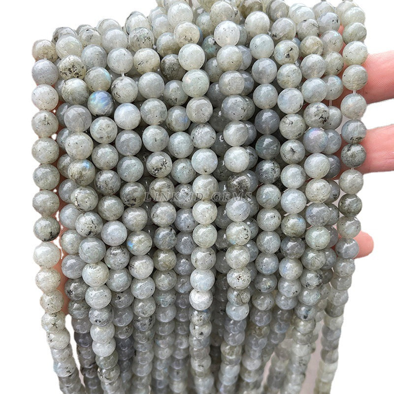 Natural white sparkling stone loose beads moonstone round beads