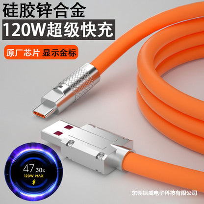 Cable de carga rápida Gold Mark de 120 W de aleación de zinc para Redmi K40/K50/K60 