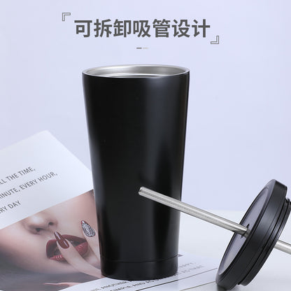 Stainless steel straw cup coffee cup 750.500ml