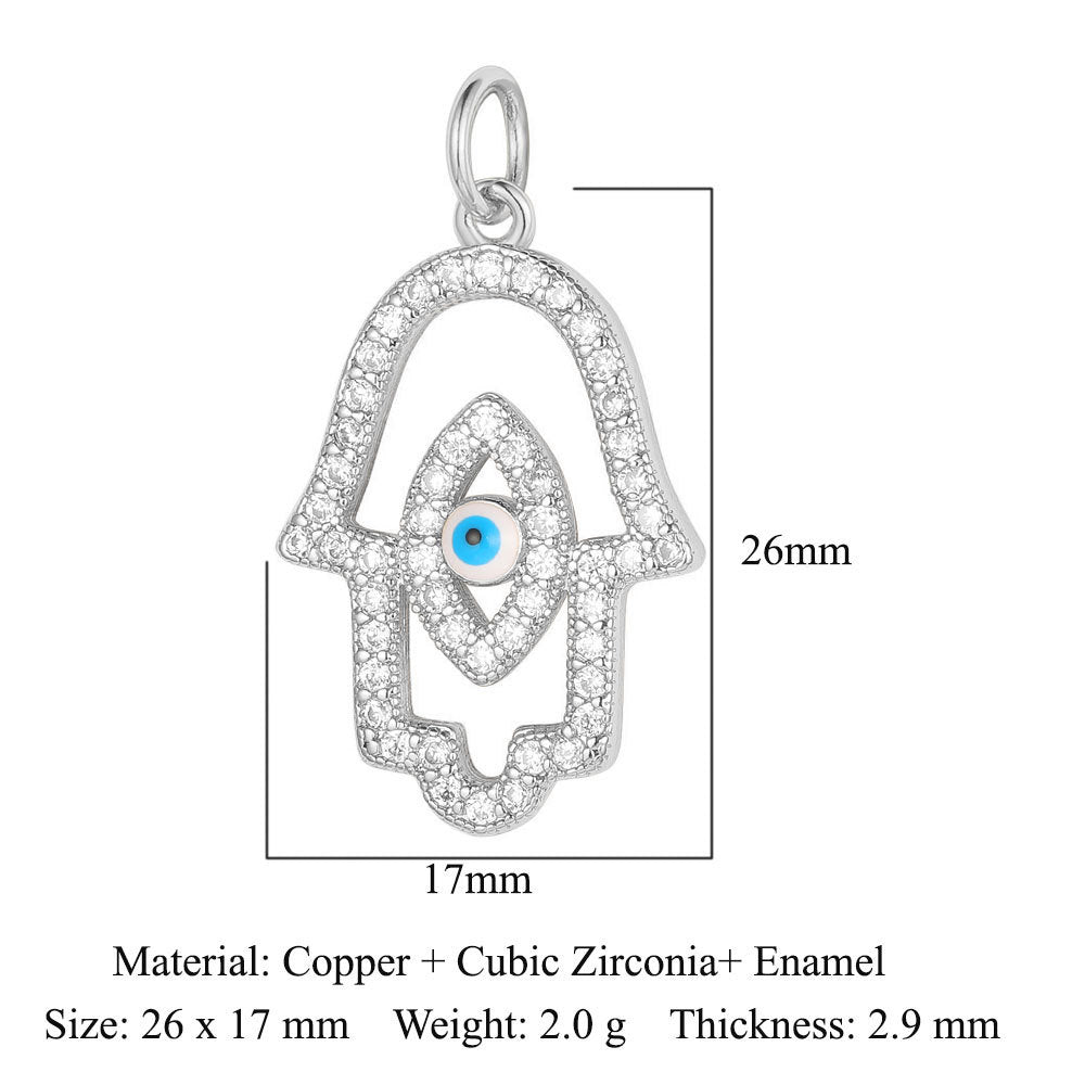 Devil's Eye Copper Zircon DIY Jewelry Pendant