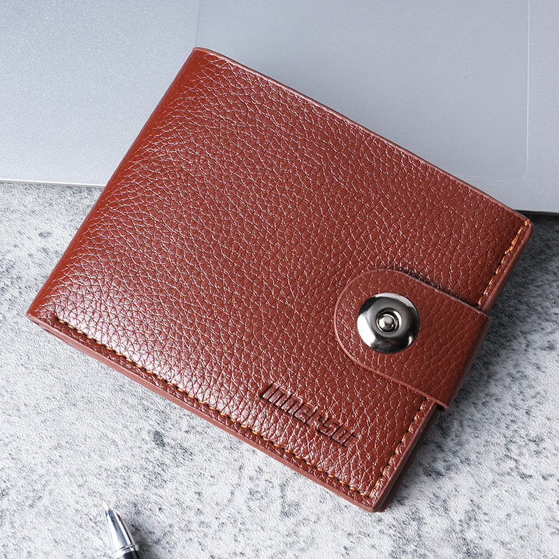 Magnetic buckle wallet short men