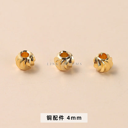 4mm18K gold-wrapped small copper beads pumpkin beads