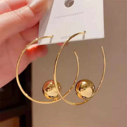 Metal large circle earrings