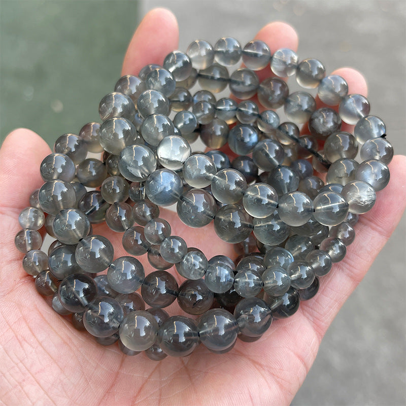 5A Natural Dark Backbone Moonstone Bracelet