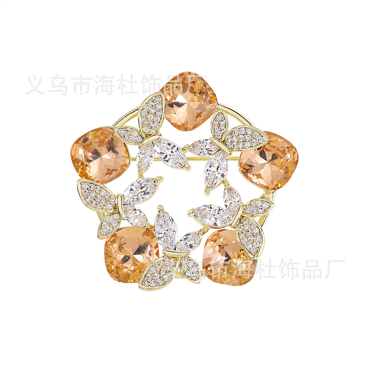 Eco-friendly crystal brooch pin