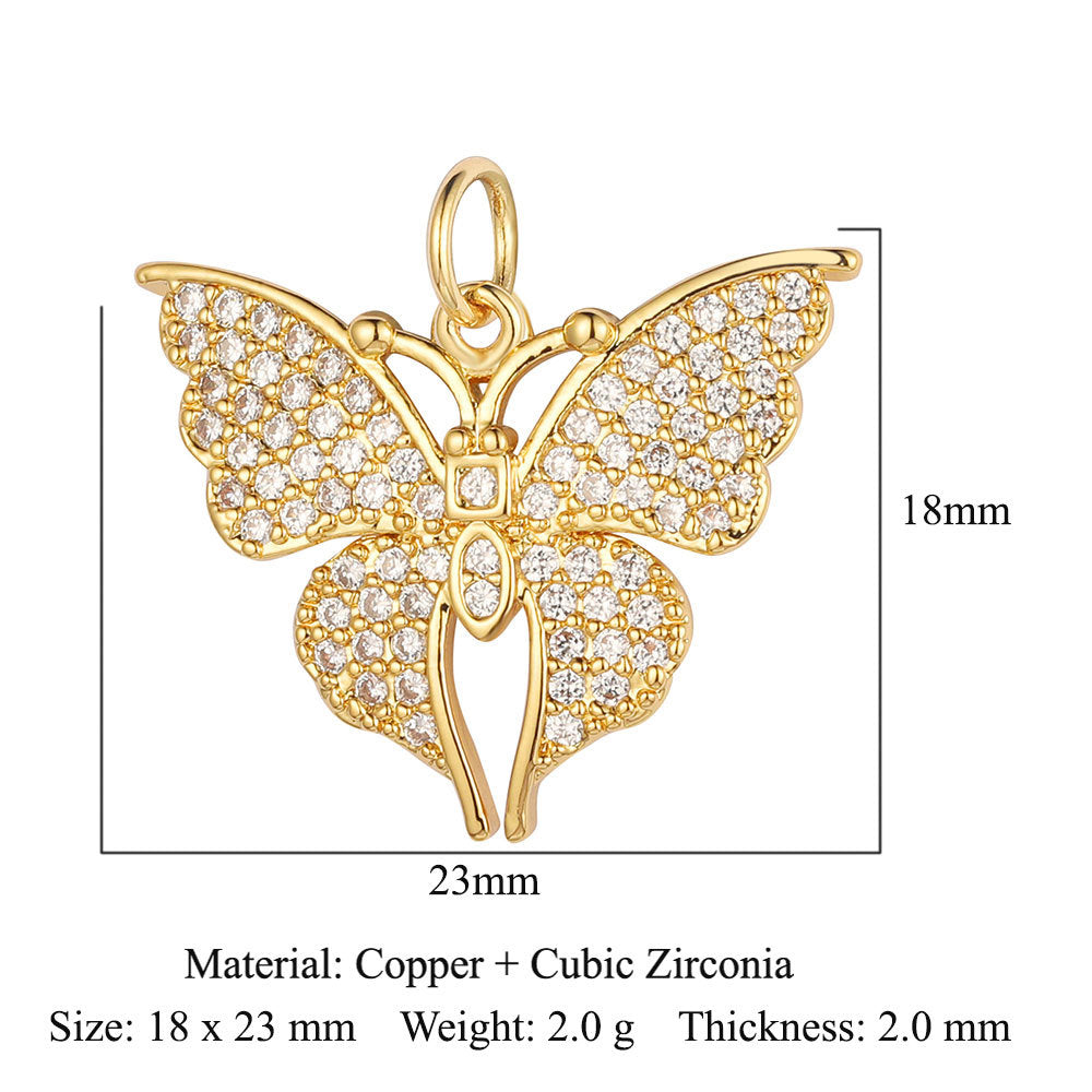 Feather dripping oil crown love copper zircon pendant