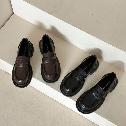 Spring and Autumn Soft Leather Shoes Black