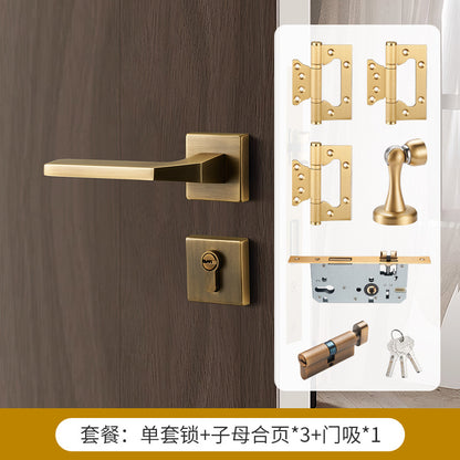 Solid brass square ring door lock