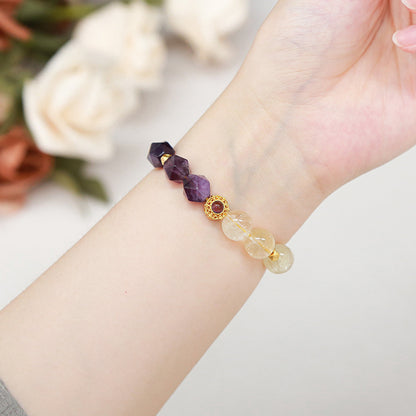 Natural citrine and amethyst bracelet.