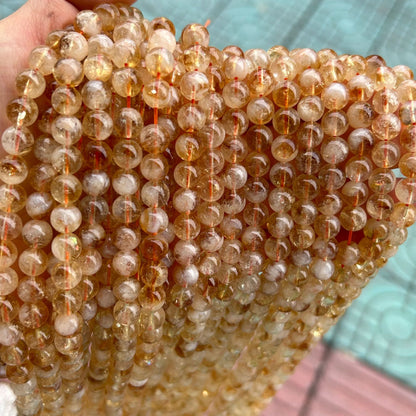 8mm Natural Citrine Beads for DIY Jewelry, Bracelets