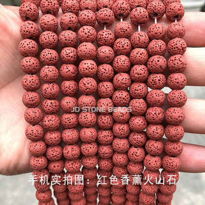 Colored volcanic stone loose beads