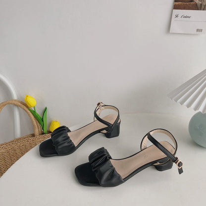 Internet celebrity block heel sandals