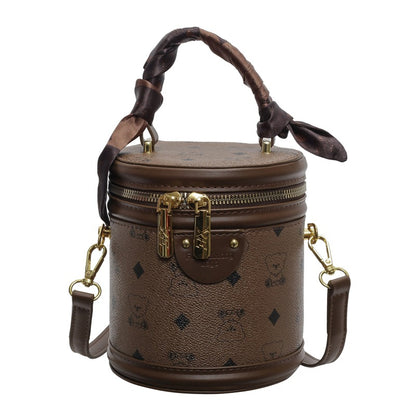 Popular retro printed bucket bag