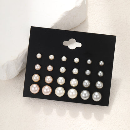 12-piece tri-color earrings set