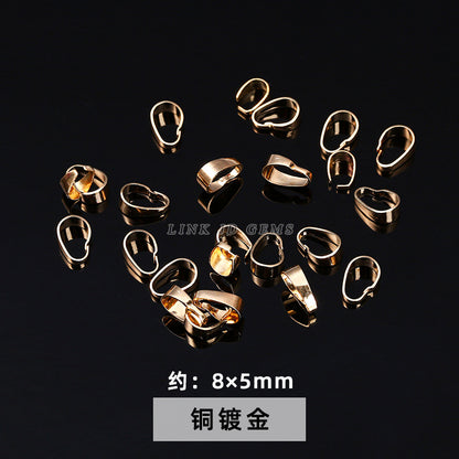 14/18K gold nine-character needle ball needle flower holder copper ring heart shape