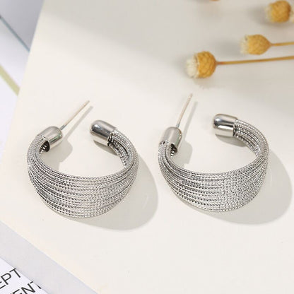 Geometric Ring Heavy Metal Wind Earrings