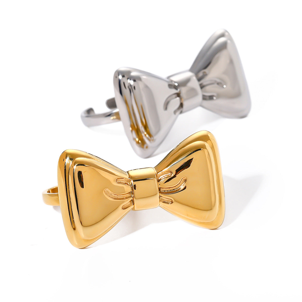 Bow Open Double Finger Ring