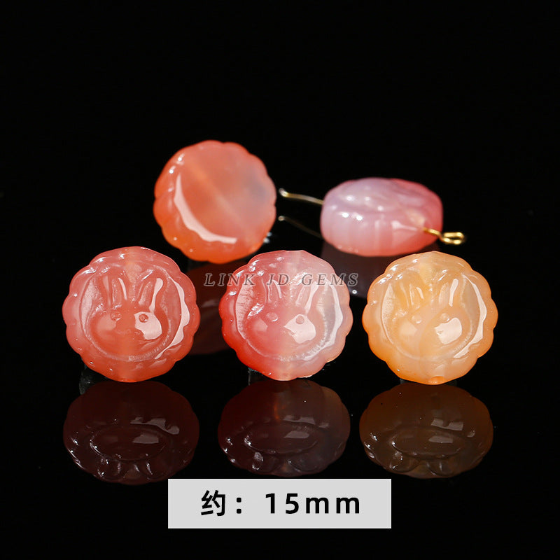 Scarlet Yanyuan agate safety buckle loose beads