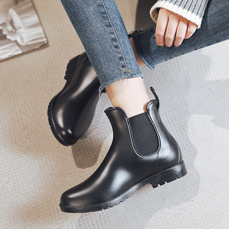 Platform rain boots non-slip car wash shoes