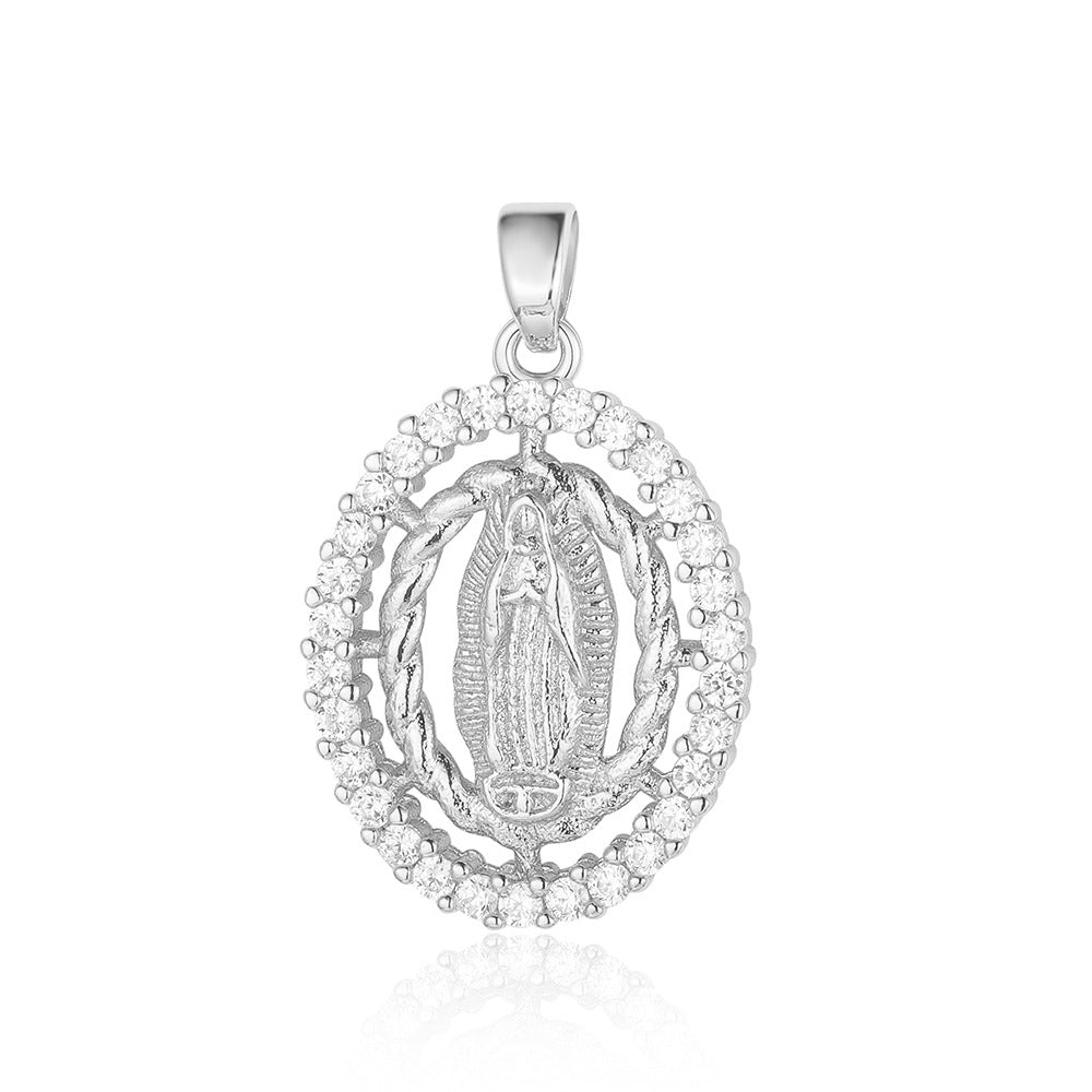 3 pcs/bag, Blessed Virgin Sun Eye Copper Zircon Pendant.