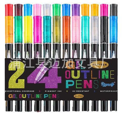 Bold Pearlescent Double Line Outline Pen Acrylic Marker