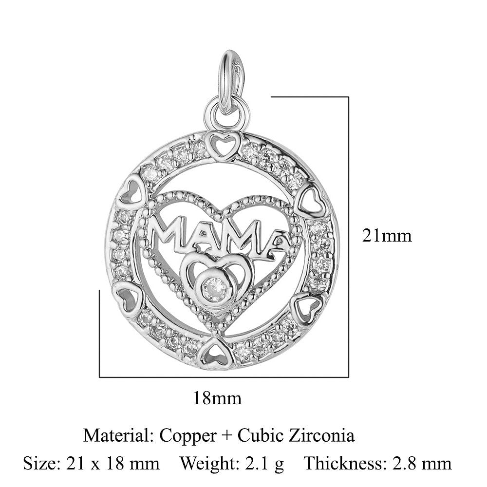 Copper zircon pendant, love shell pendant.