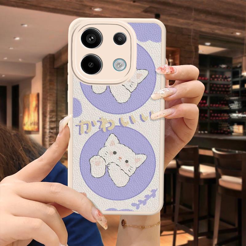 Redmi Note 13 Pro Leather Personalized Luxury Case Trendy Cute Silicone