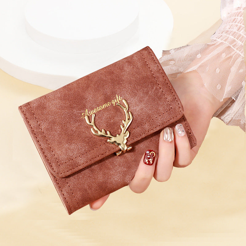 Frosted cartoon cute deer wallet