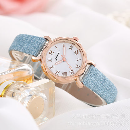 Reloj de cuarzo para mujer con esfera romana de estilo coreano 