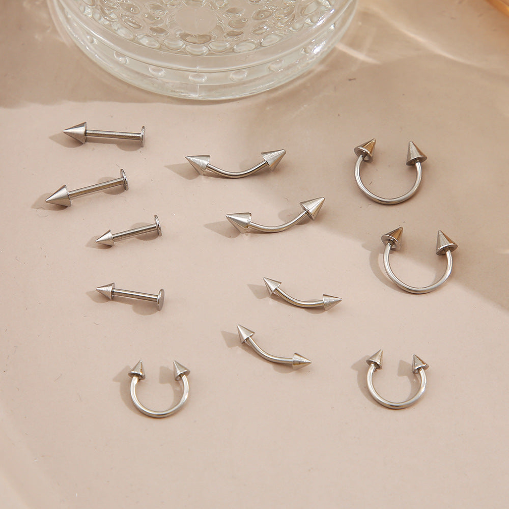 12 piercing mixed set nose studs