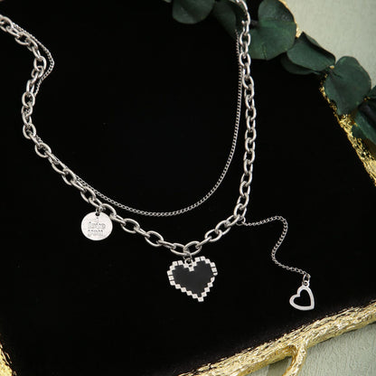 Heart letter tag necklace