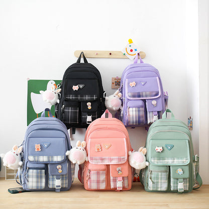 4-piece backpack for girls junior high school students