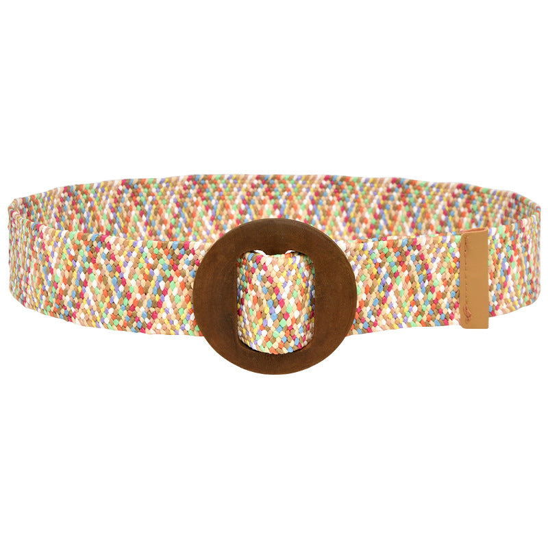 Women's canvas elastic belt