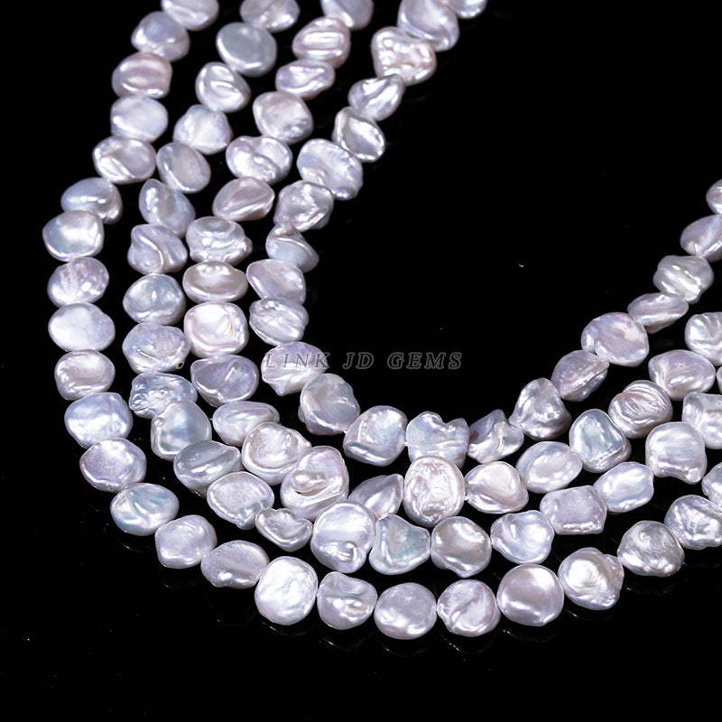 10Mm White Baroque Button Pearl Loose Beads